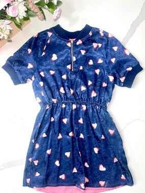 Marc Jacobs Navy Dress with Pink Heart Print